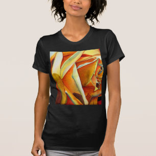 Camiseta Flor de arte acuático original de la rosa amarilla