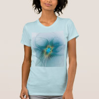 Flor de Arte Fractal de Oro Azul Pequeña Belleza