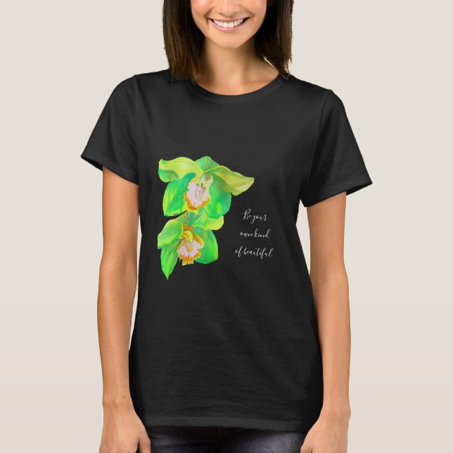 Camiseta Flor de arte pop orquídea moderna inspiradora (Anverso)