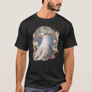 Camiseta Flor de ave de gaviota Corona aves marinas florida