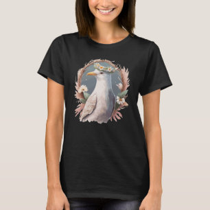 Camiseta Flor de ave de gaviota Corona aves marinas florida