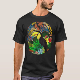 Camiseta Flor de aves tropicales de animales salvajes