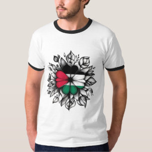 Camiseta Flor de bandera palestina, Palestina libre, flores