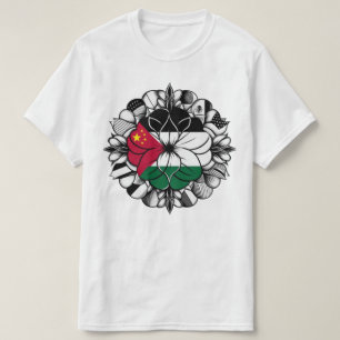 Camiseta Flor de bandera palestina, Palestina será libre