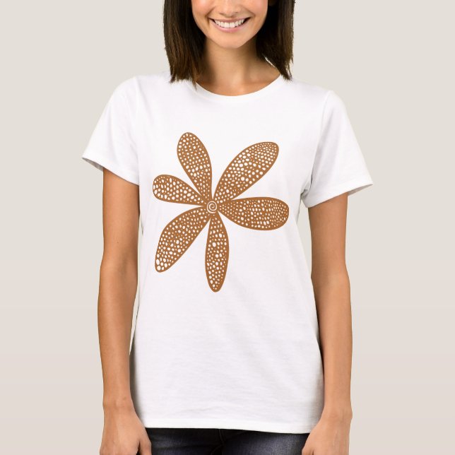Camiseta Flor de bonito - Marrón (Anverso)