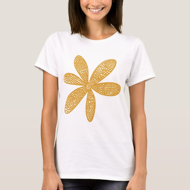 Camiseta Flor de bonito - Marrón dorado (Anverso)