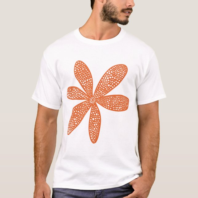 Camiseta Flor de bonito - Marrón rojo (Anverso)