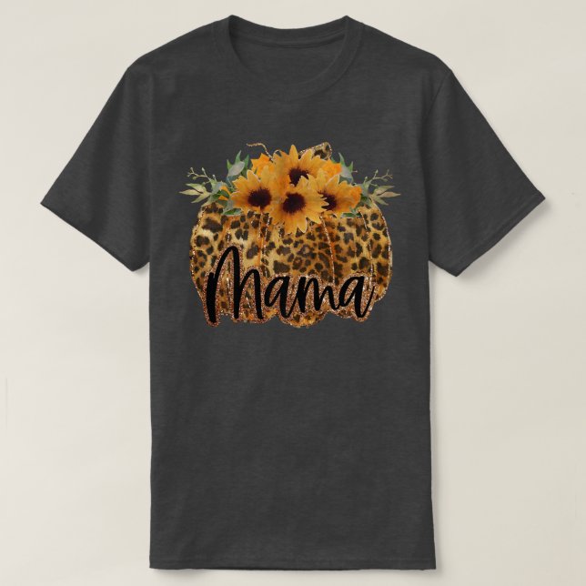 Camiseta Flor de calabaza de leopardo de la vendimia giraso (Diseño del anverso)