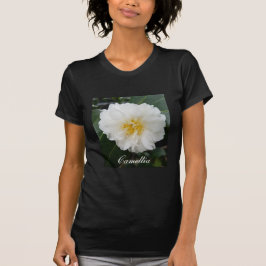 Camiseta flor de camellia blanca grande