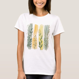 CAMISETA FLOR DE CAMPO BOHO NARANJA AMARILLO VERDE