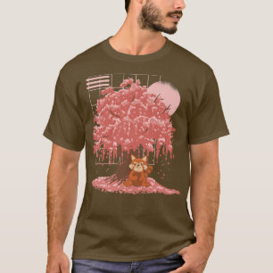 Camiseta Flor de cerezo al estilo japonés Sakura Pan rojo J