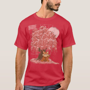 Camiseta Flor de cerezo al estilo japonés Sakura Pan rojo J