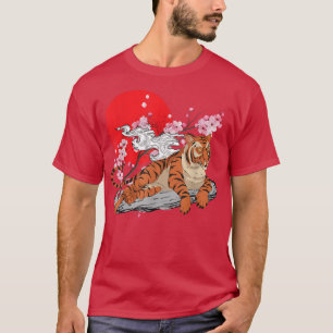 Camiseta Flor de cerezo animal de gato salvaje amante Sakur