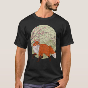 Camiseta Flor de cerezo animal forestal Curva de vida silve