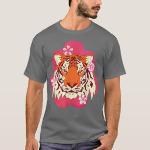 Camiseta Flor de cerezo animal salvaje amante Sakura gato a