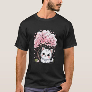 Camiseta Flor de Cerezo Árbol Japonés Gato Dulce Gatito Jap