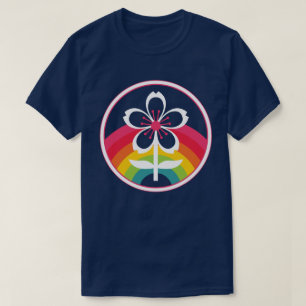 Camiseta flor de cerezo arco iris