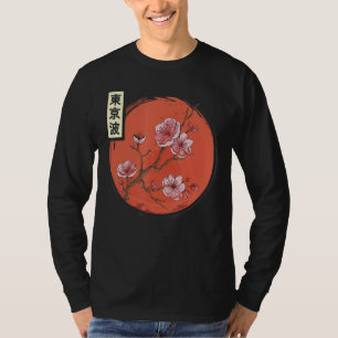 Camiseta Flor de cerezo Bandera solar japonesa Árbol de Sak