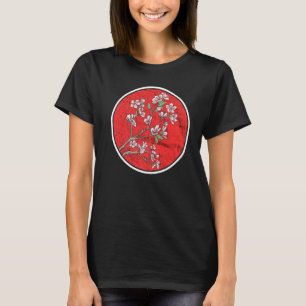 Camiseta Flor de cerezo Bandera solar japonesa Árbol de Sak