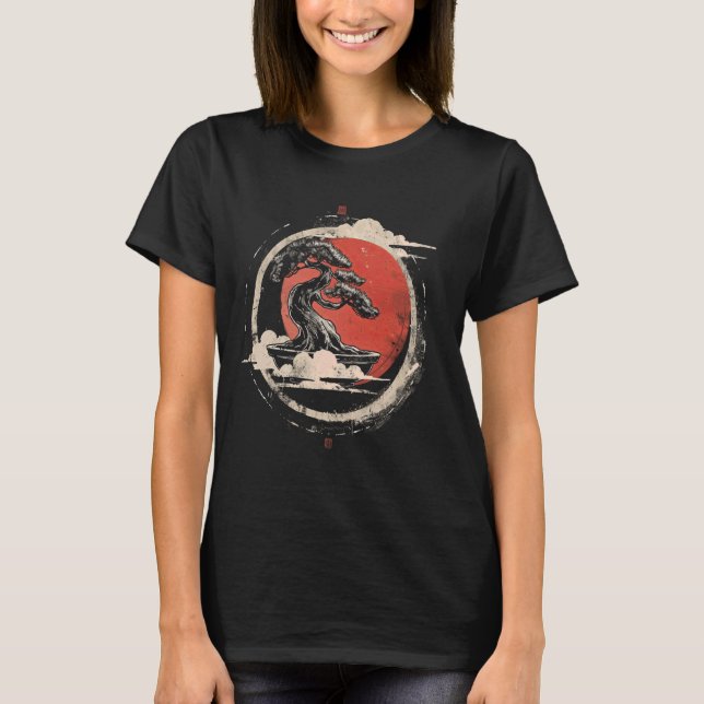 Camiseta flor de cerezo bonsai japón (Anverso)