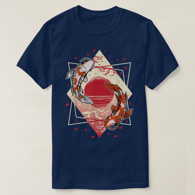 Camiseta Flor de cerezo Carpa japonesa Koi Pescado Nishikig (Diseño del anverso)