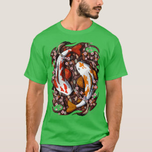 Camiseta Flor de cerezo de pescado de Koi japonés