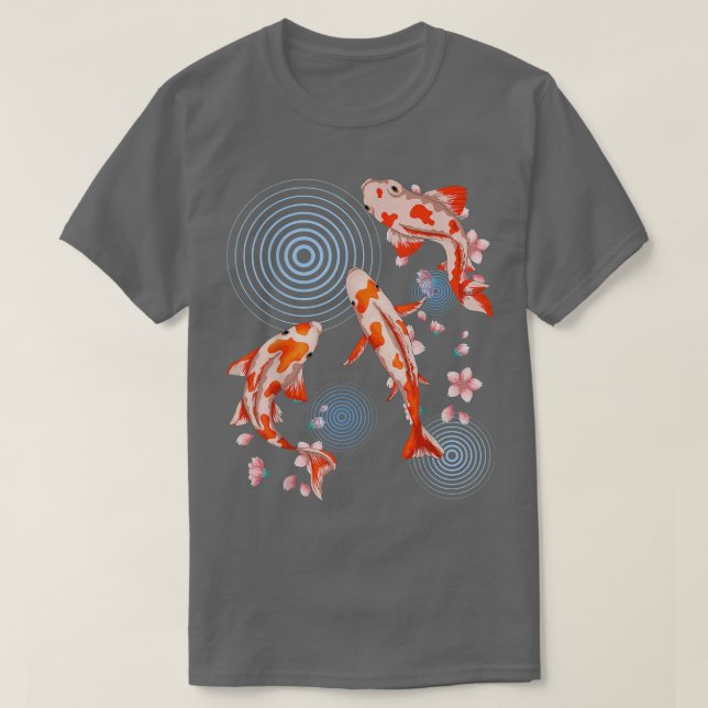 Camiseta Flor de cerezo de pescado japonés de Sakura Nishik (Diseño del anverso)