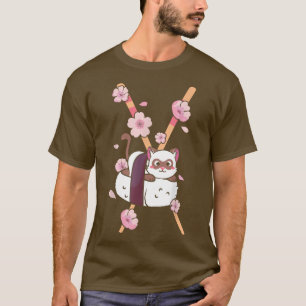 Camiseta Flor de cerezo de sushi en japonés, Sakura Kaw