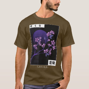 Camiseta Flor de cerezo de vaporwave japonesa Sakura Re
