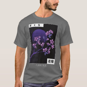 Camiseta Flor de cerezo de vaporwave japonesa Sakura Re