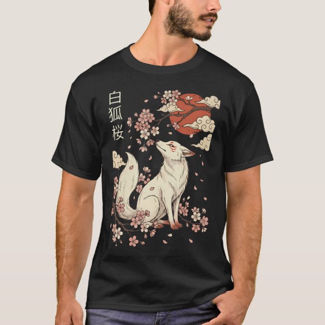 Camiseta Flor de Cerezo de Zorro (Anverso)