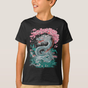 Camiseta Flor de cerezo Dragón chino Año Nuevo chino 202