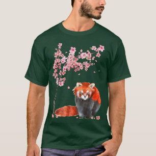 Camiseta Flor de cerezo en panda roja japonesa Sakura Tr