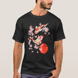 Camiseta Flor de cerezo Japón Koi Carp Fish Sakura Graph