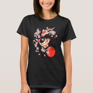 Camiseta Flor de cerezo Japón Koi Carp Fish Sakura Graph