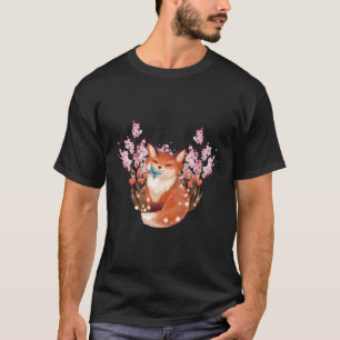 Camiseta Flor de cerezo japonesa zorro Sakura