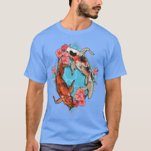 Camiseta Flor de cerezo Nishikigoi Carpa japonesa de pescad