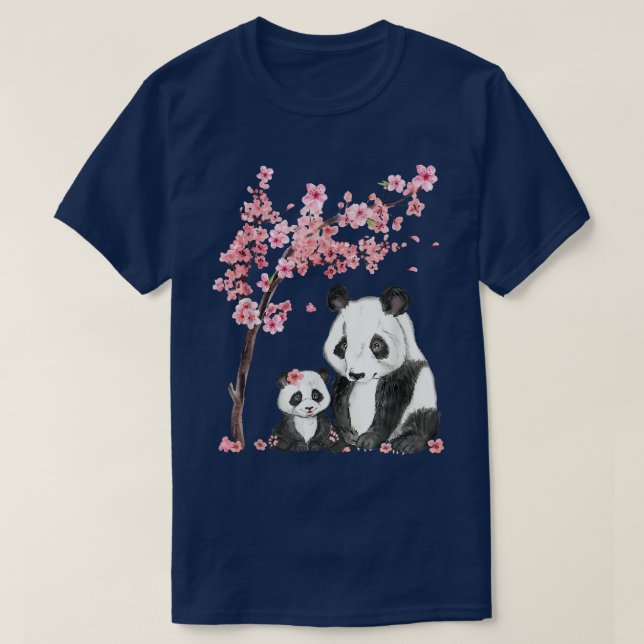 Camiseta Flor de cerezo panda japonesa flor Sakura Tree V (Diseño del anverso)