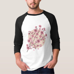 Camiseta Flor de cerezo rosa Pétalos de árbol Bohemio