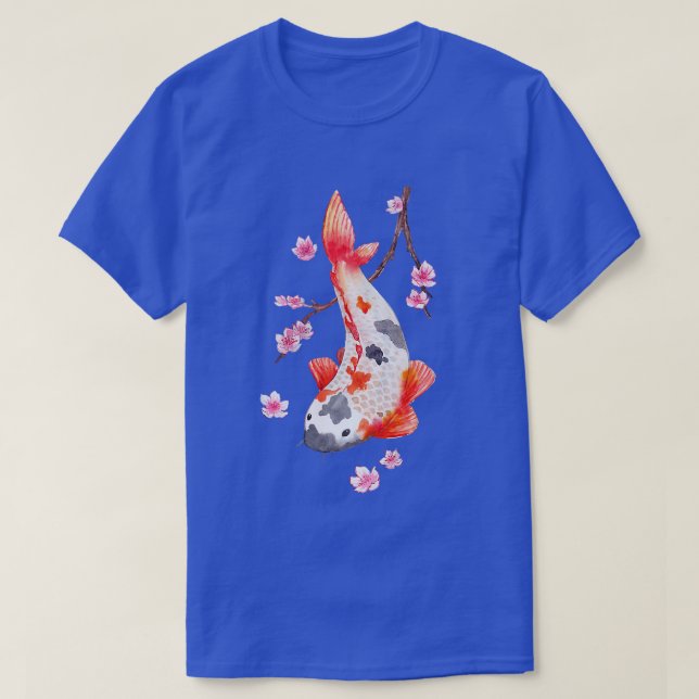 Camiseta Flor de cerezo Sakura con kois Premium (Diseño del anverso)
