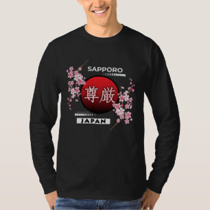 CAMISETA FLOR DE CEREZO SAKURA EN CIUDADES DE JAPÓN SAPPORO