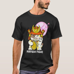 Camiseta Flor de cerezo Sakura Gato afortunado japonés Ma