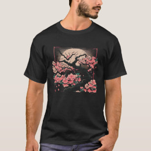 Camiseta Flor de cerezo Sakura Gráfica Japón Vaporwa