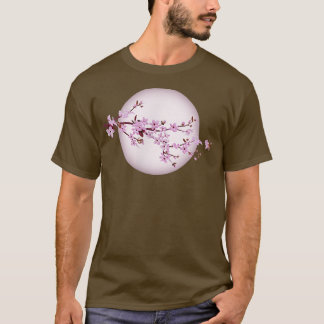 Camiseta Flor de cerezo Sakura japonesa a la luz de la luna