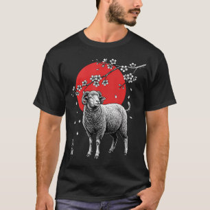 Camiseta Flor de Cerezo Sakura Japonesa de Ovejas
