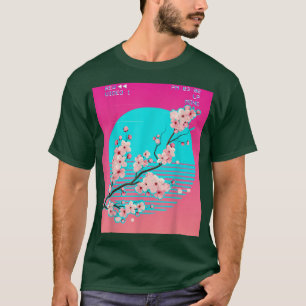 Camiseta Flor de cerezo Sakura japonesa estética de vaporwa