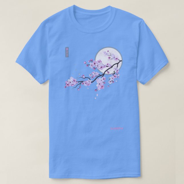 Camiseta Flor de cerezo sakura morada japonesa (Diseño del anverso)