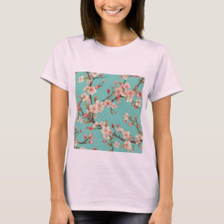 Camiseta Flor de cerezo turquesa de moda