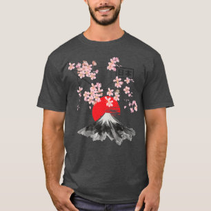 Camiseta Flor de cerezo vintage Fuji Sakura Arte Japonés, S