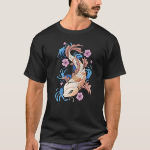 Camiseta Flor de cerezo vintage I pez japonés I carpa koi